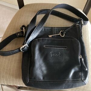 Fossil Black Crossbody Bag with Adjustable Strap